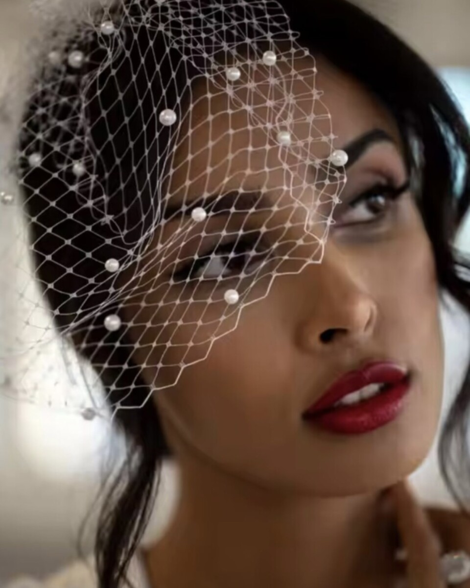 Tocado Velo Mini Perlas