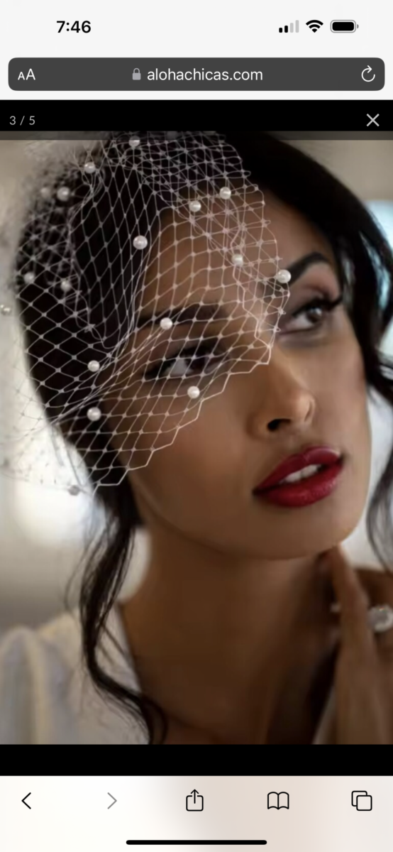 Tocado Velo Mini Perlas