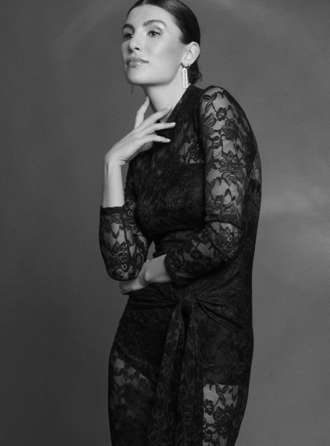 Vestido Encaje Manga Larga