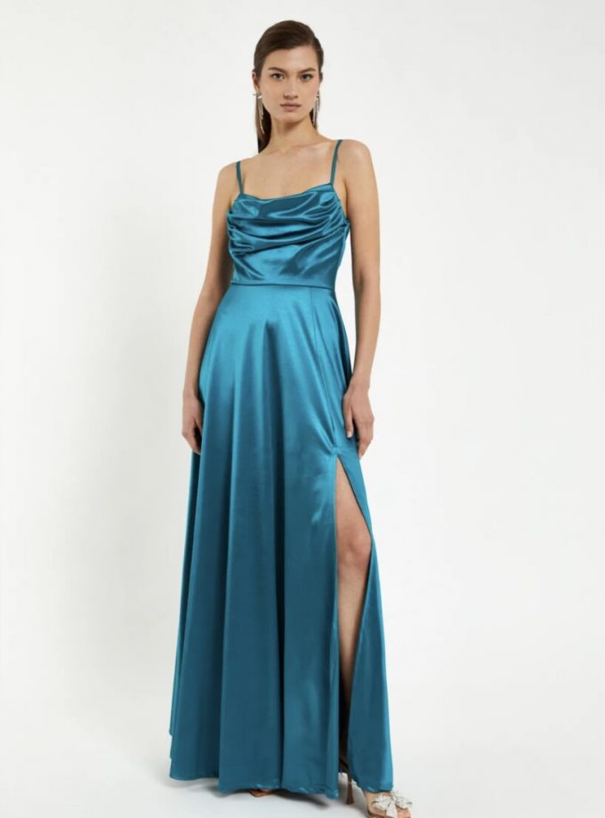 Vestido Seda Drapeado