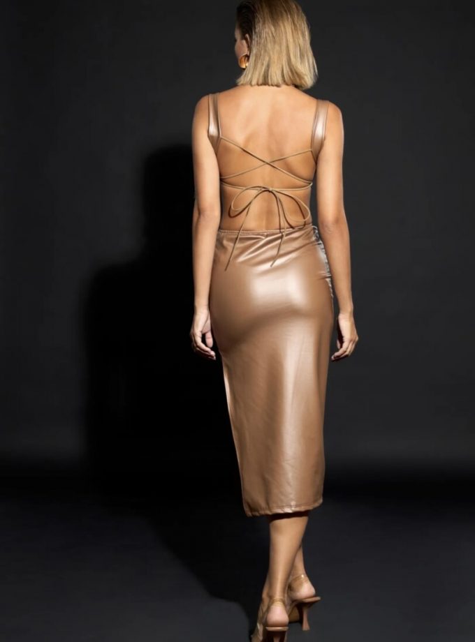 Vestido Polipiel Aberturas