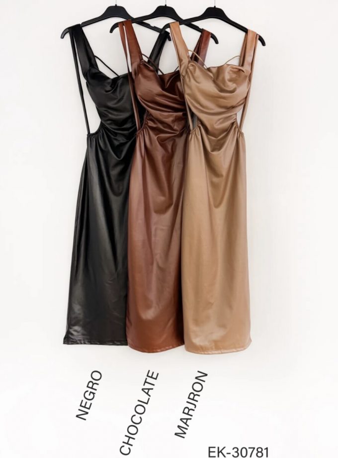 Vestido Polipiel Aberturas