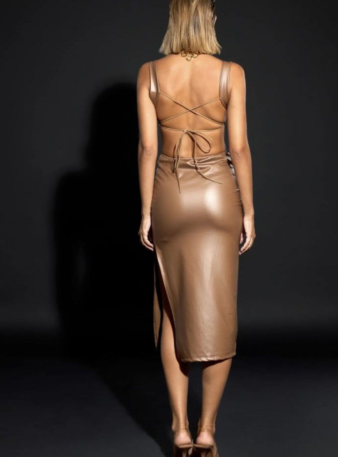 Vestido Polipiel Aberturas