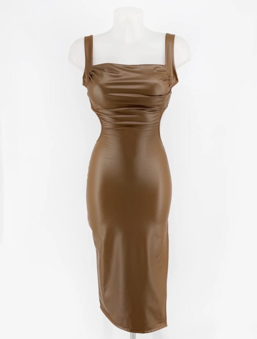 Vestido Polipiel Aberturas - Imagen 4