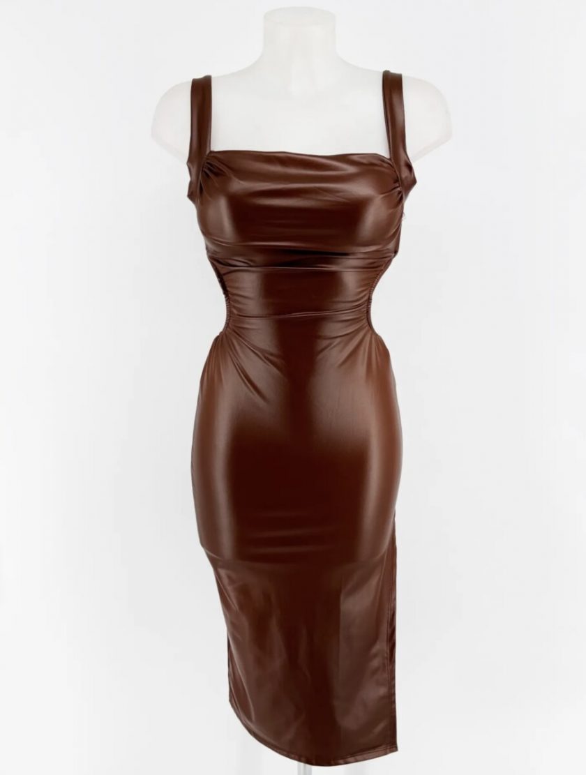 Vestido Polipiel Aberturas - Imagen 3