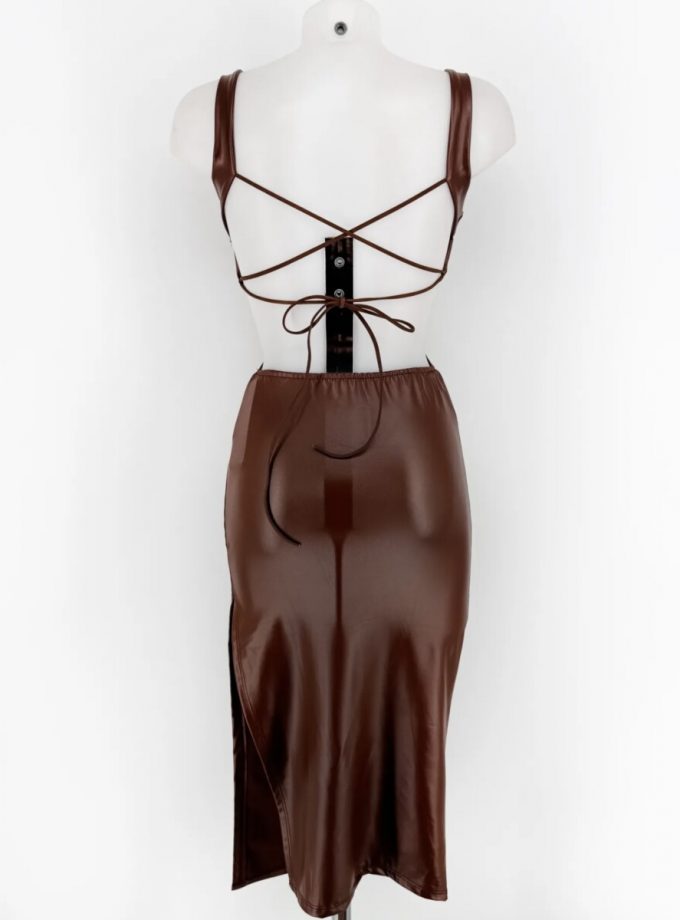 Vestido Polipiel Aberturas