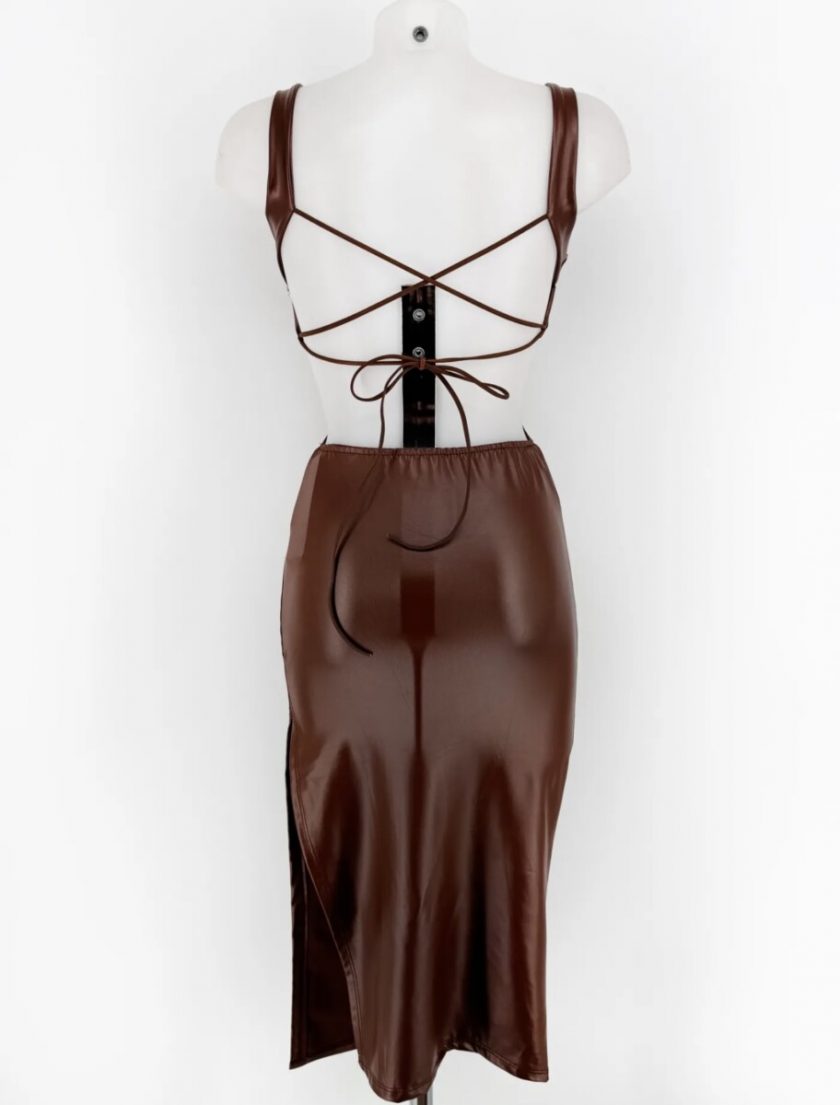 Vestido Polipiel Aberturas - Imagen 2