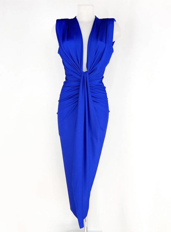 Vestido Seda Escote Nudo