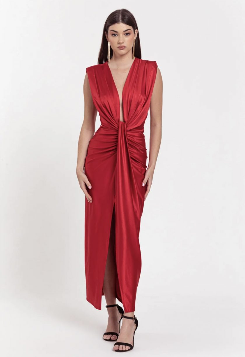 Vestido Seda Escote Nudo - Imagen 6