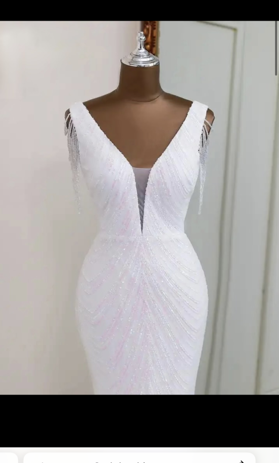 Vestido Cristales Hombro Novia