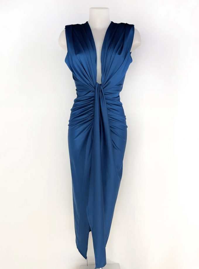 Vestido Seda Escote Nudo