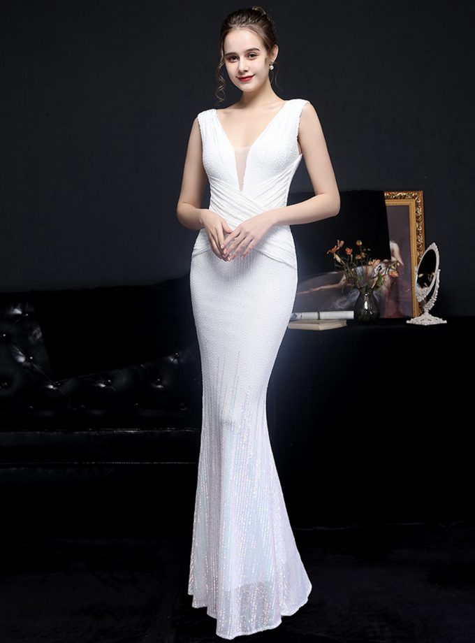 Vestido Novia Lentejuelas Cruzado