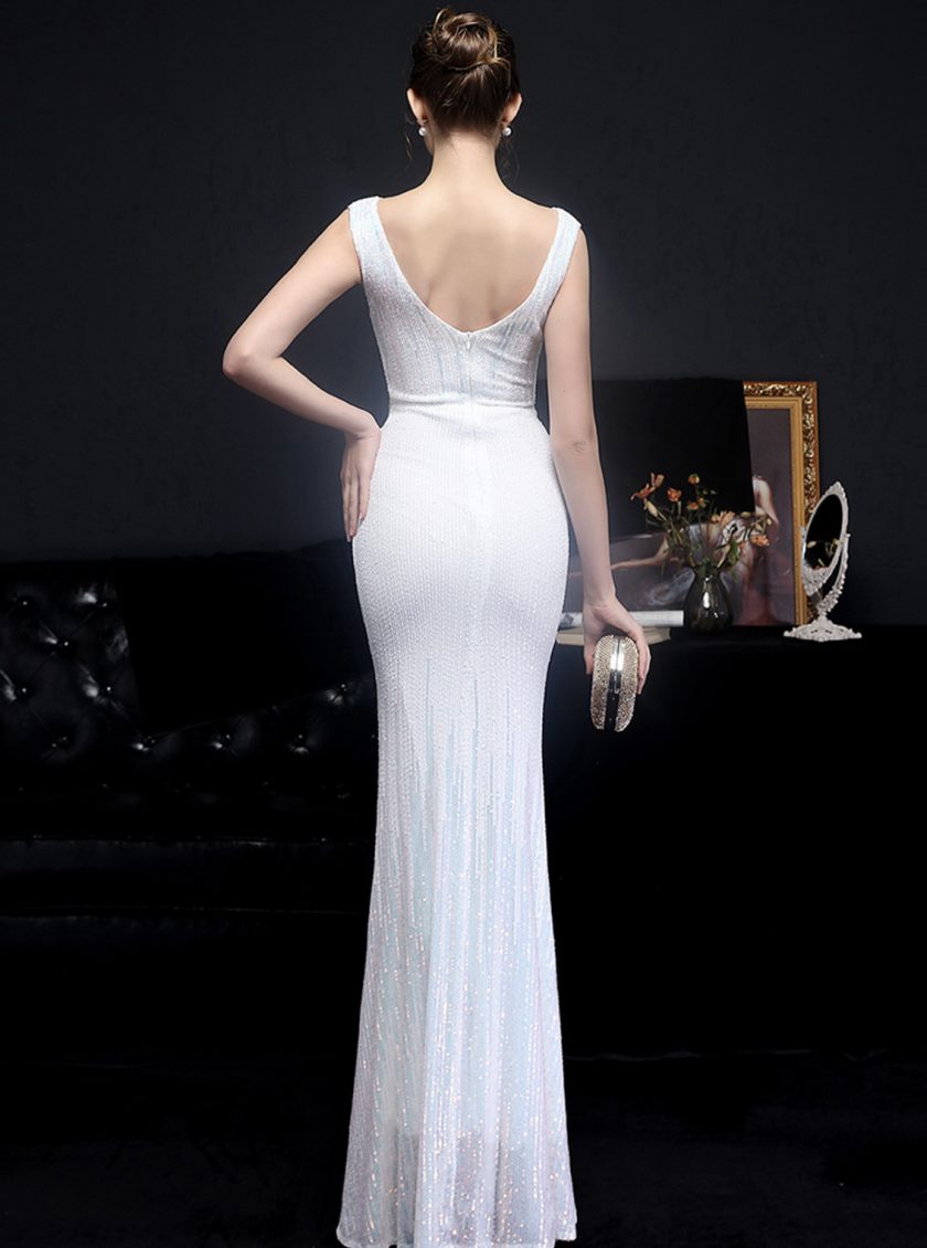 Vestido Novia Lentejuelas Cruzado - Imagen 7