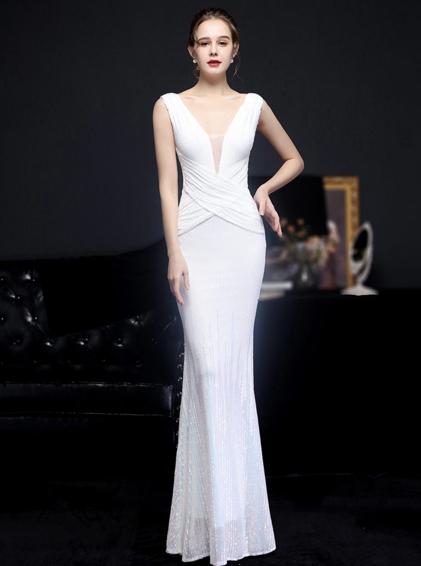 Vestido Novia Lentejuelas Cruzado - Imagen 8