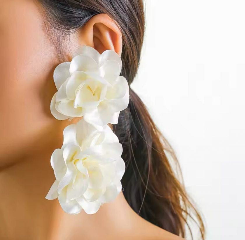 Pendientes Flores Tela