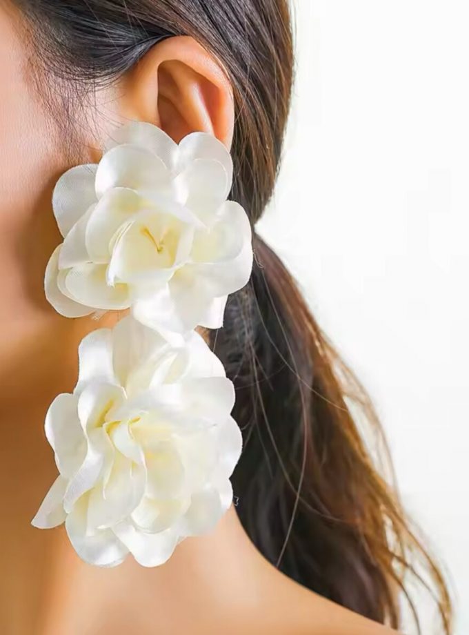 Pendientes Flores Tela