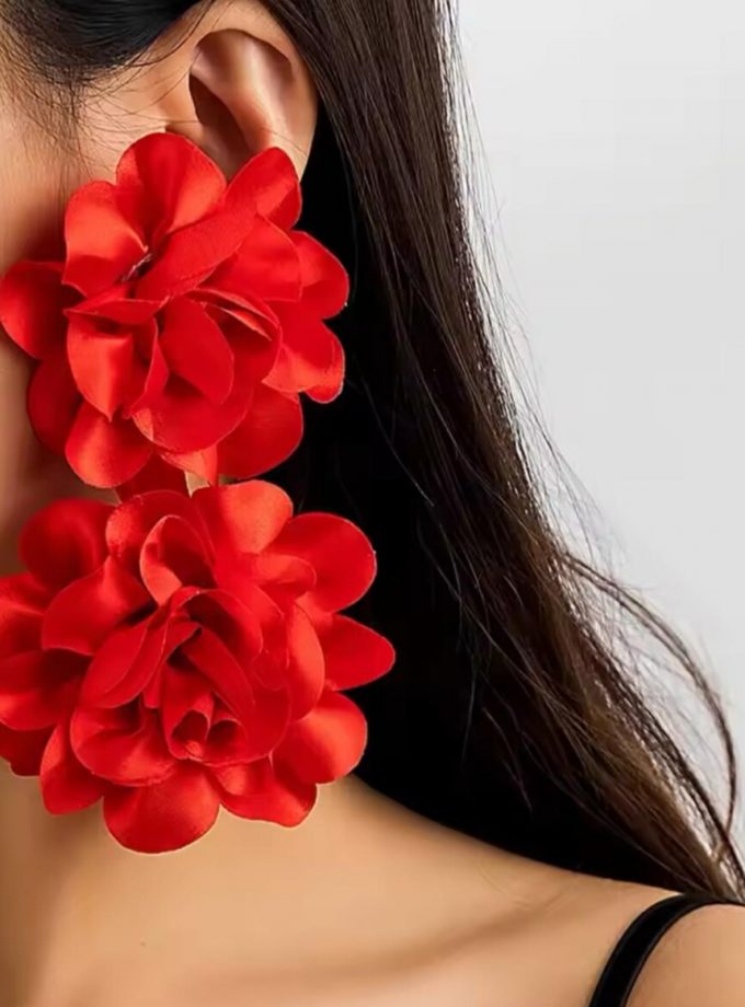 Pendientes Flores Tela