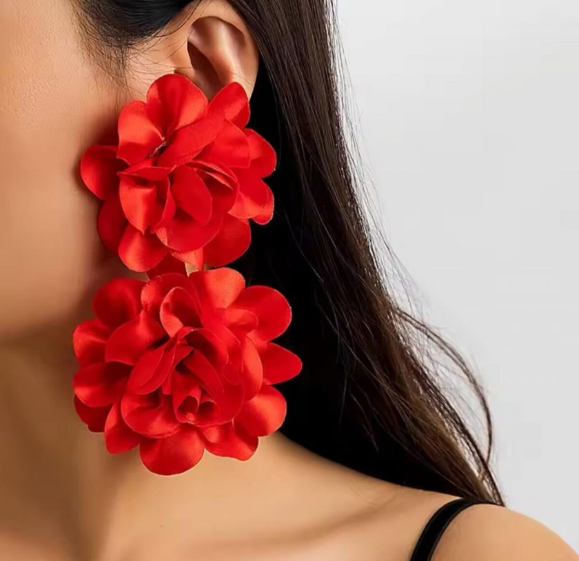 Pendientes Flores Tela - Imagen 7