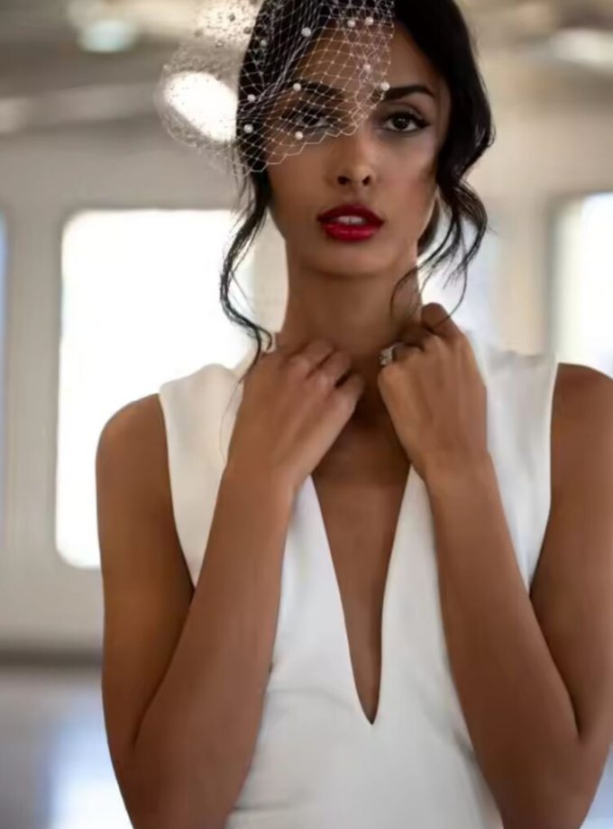 Tocado Velo Mini Perlas