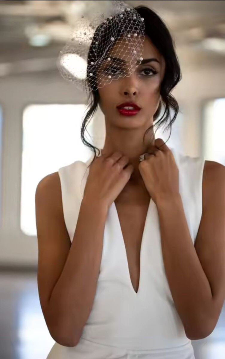 Tocado Velo Mini Perlas