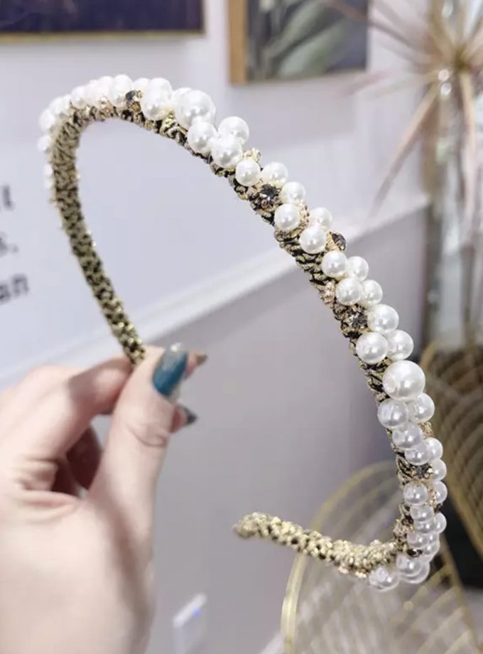 Diadema Perlas Oro