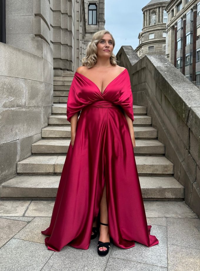 Vestido Multiposición Seda Abertura