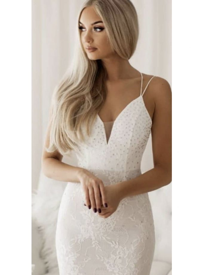 Vestido Sirena Espalda Cruzada Novia