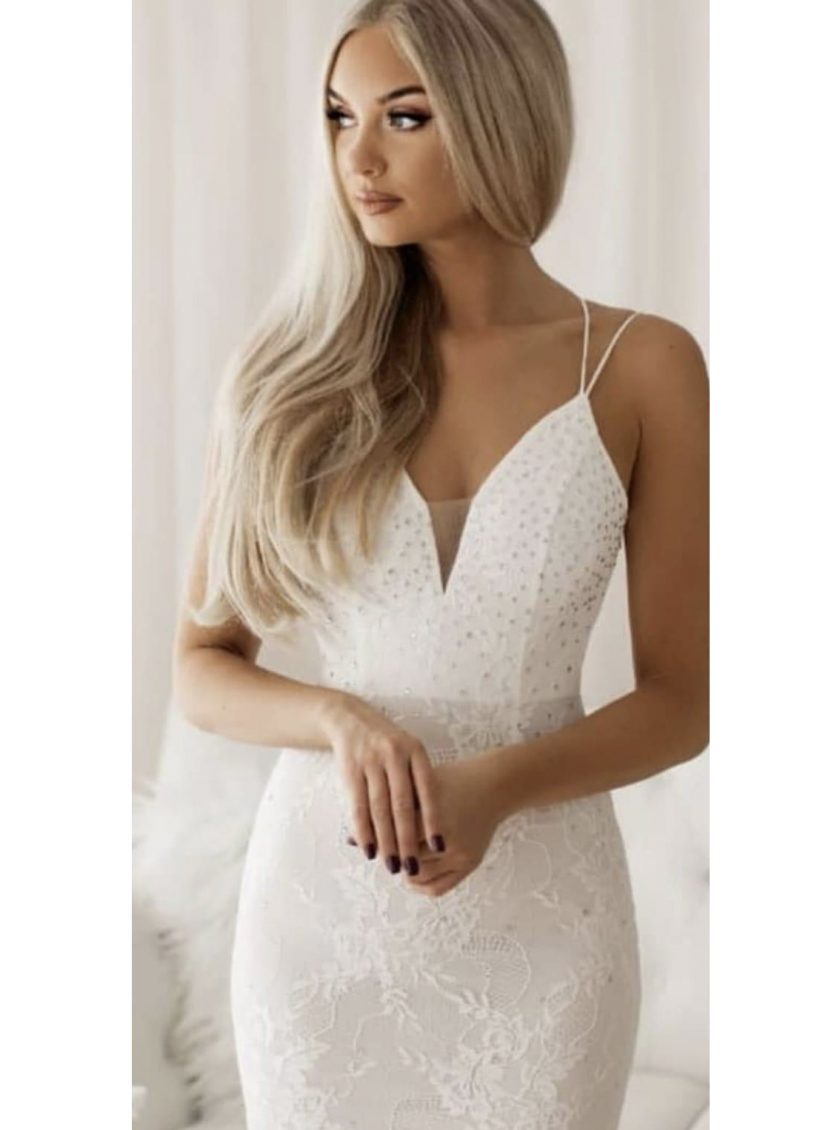 Vestido Sirena Espalda Cruzada Novia - Imagen 2