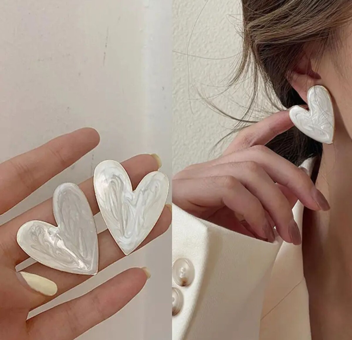 Pendientes Corazón Nacarado