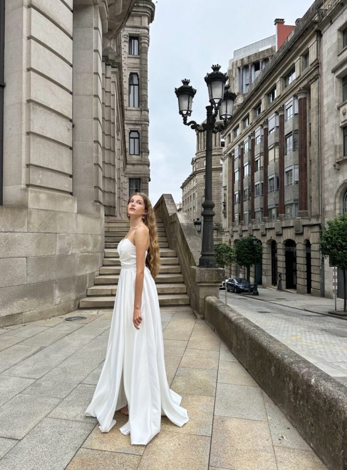 Vestido Seda Corazón Novia