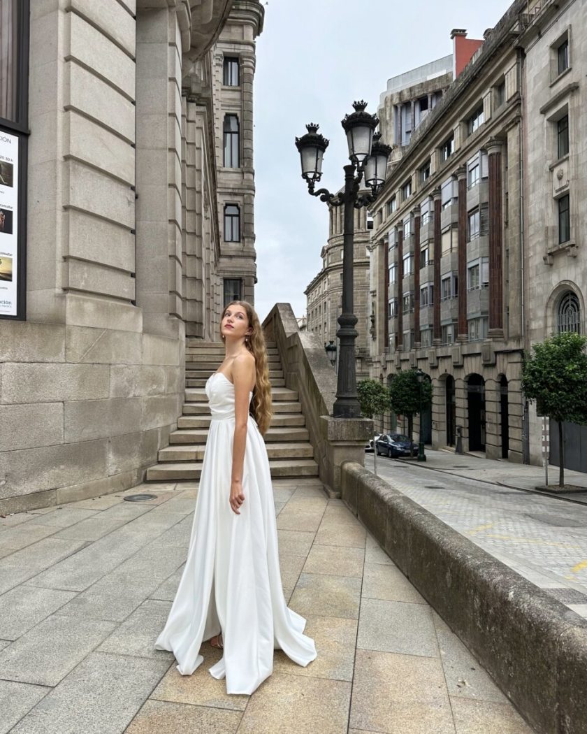 Vestido Seda Corazón Novia