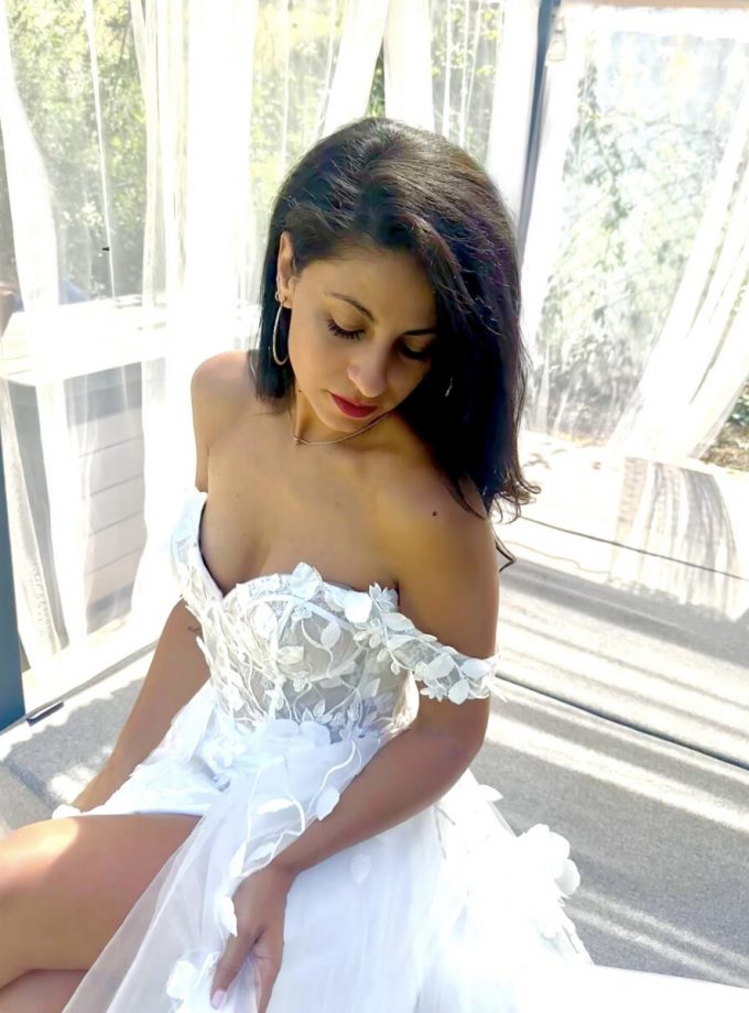 Vestido Hojitas Novia