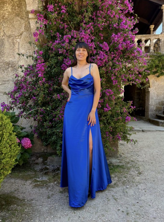 Vestido Seda Drapeado