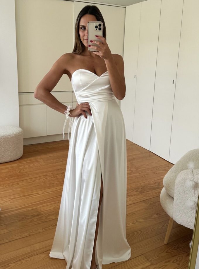 Vestido Seda Escote Corazón