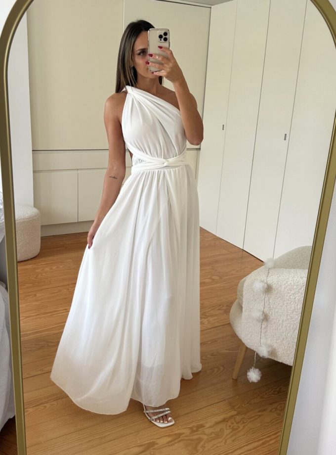 Vestido Multiposición Gasa Abertura Novia