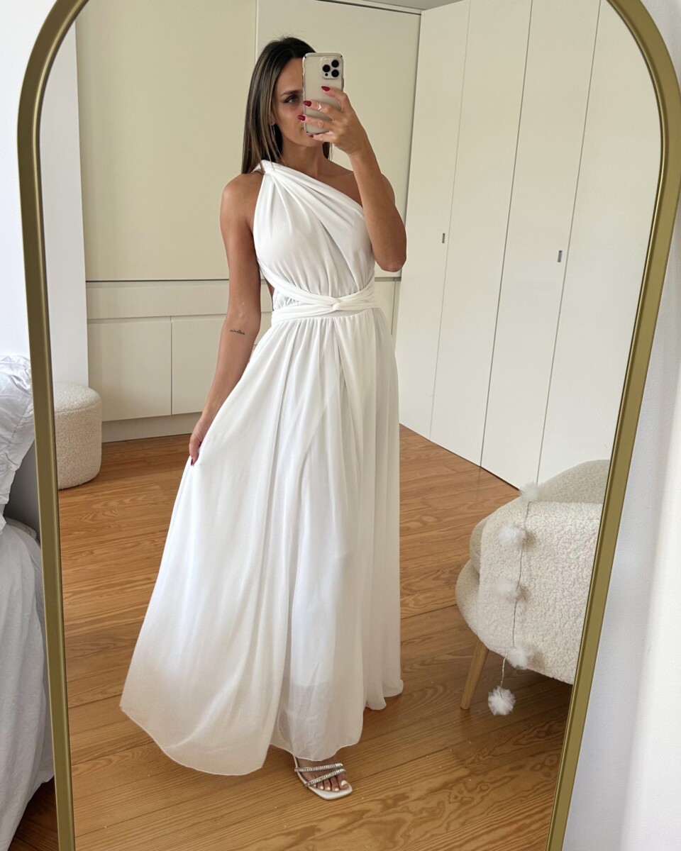 Vestido Multiposición Gasa Abertura Novia