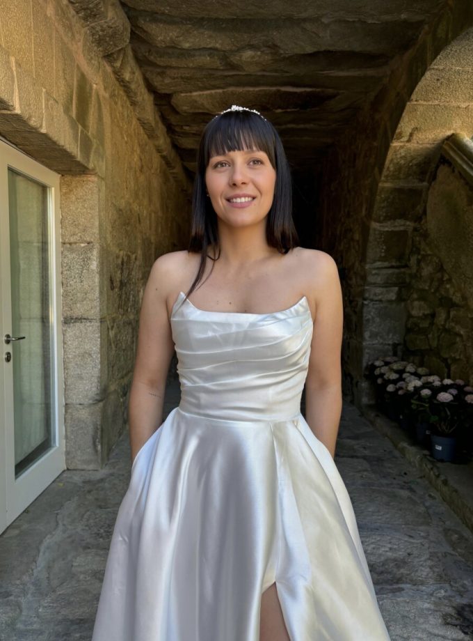 Vestido Drapeado Novia