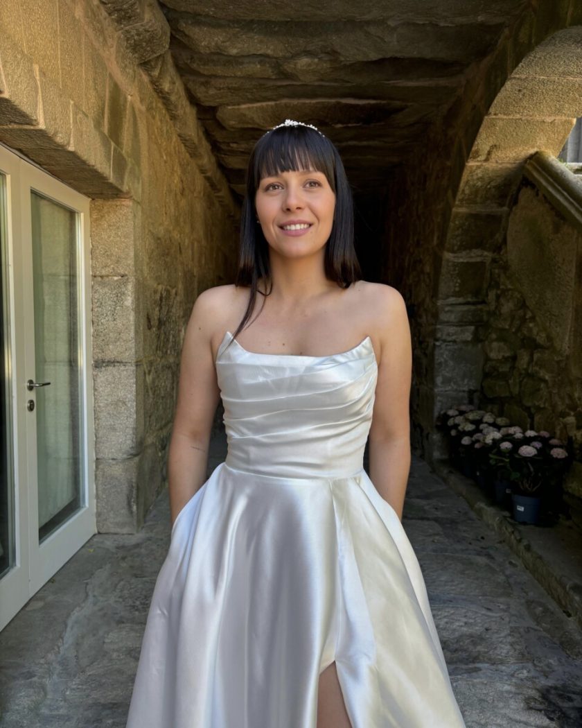 Vestido Drapeado Novia - Imagen 3