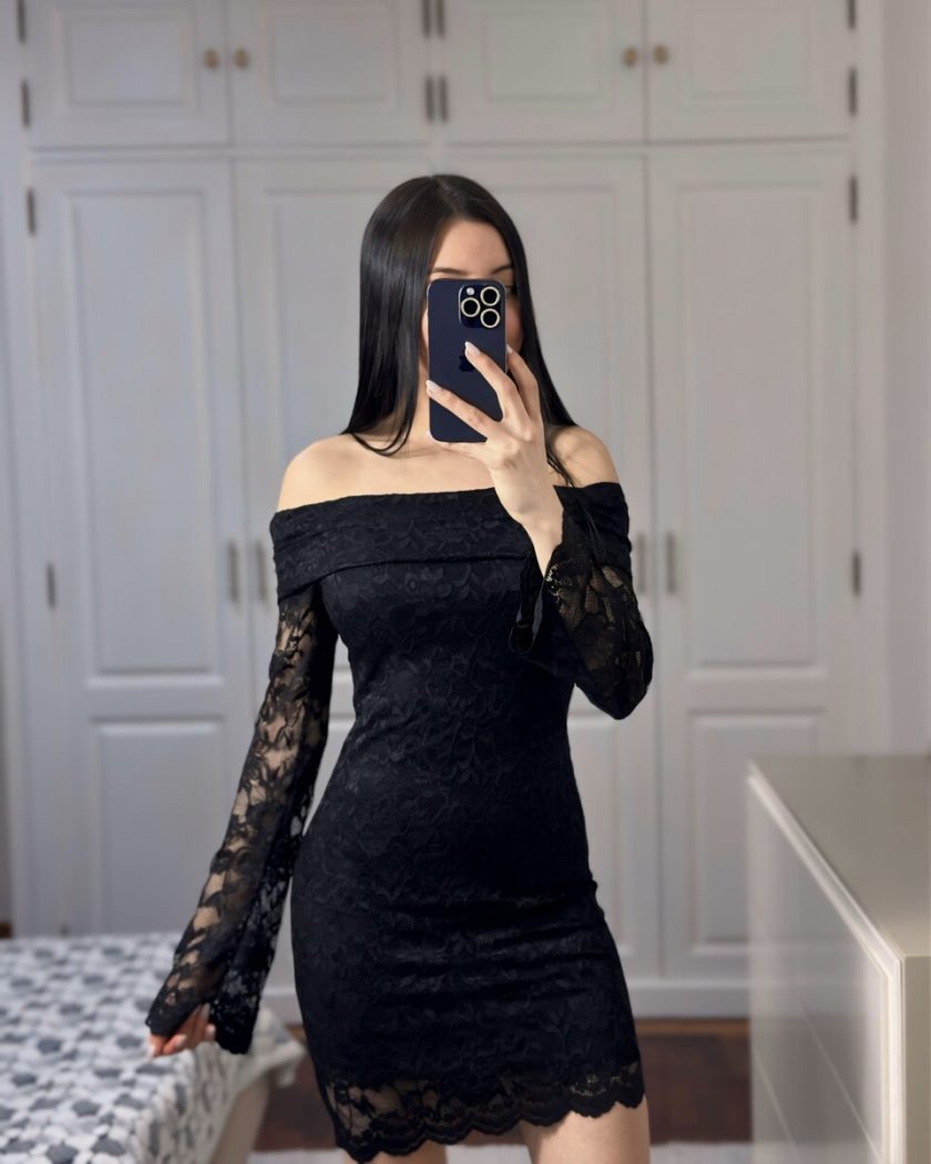 Vestido Encaje Manga Larga
