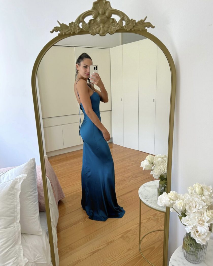 Vestido Seda Elástico Drapeado Espalda - Imagen 14