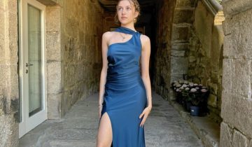 Vestido Seda Atado Cuello