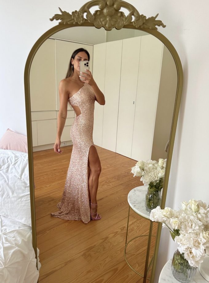 Vestido Lentejuelas Asimétrico