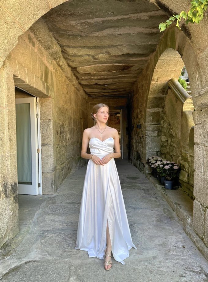 Vestido Seda Escote Corazón Novia