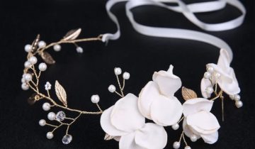 Tocado Pétalos Perlas