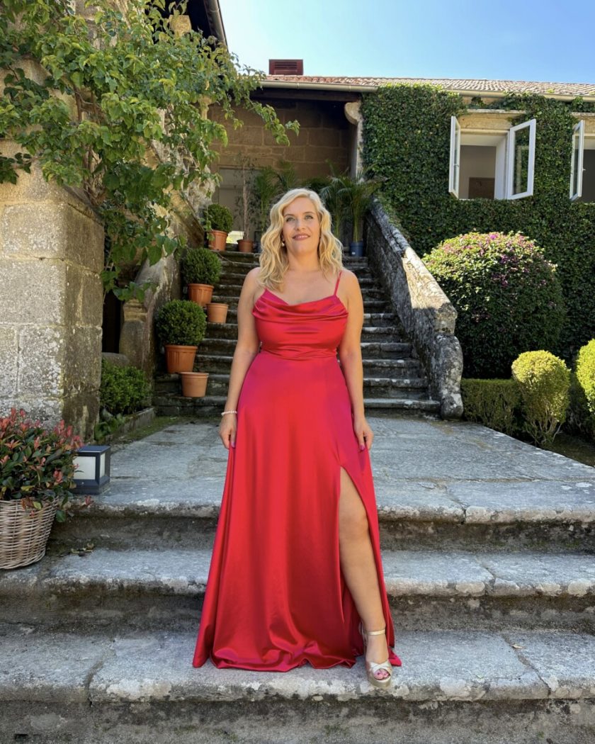 Vestido Seda Drapeado