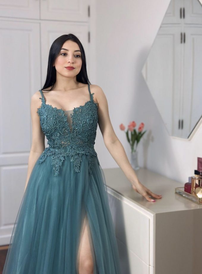 Vestido Tul Largo Abertura