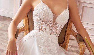 Vestido Novia Transparencias Flores Tirantes
