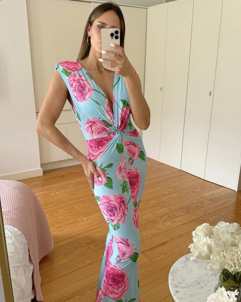 Vestido Estampado Espalda Abierta