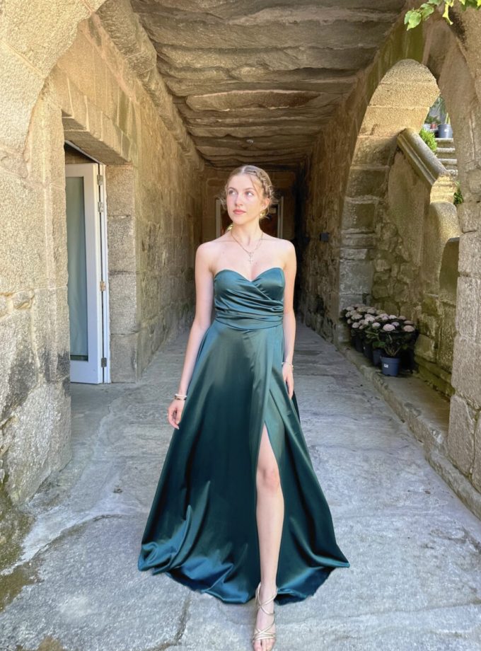 Vestido Seda Escote Corazón