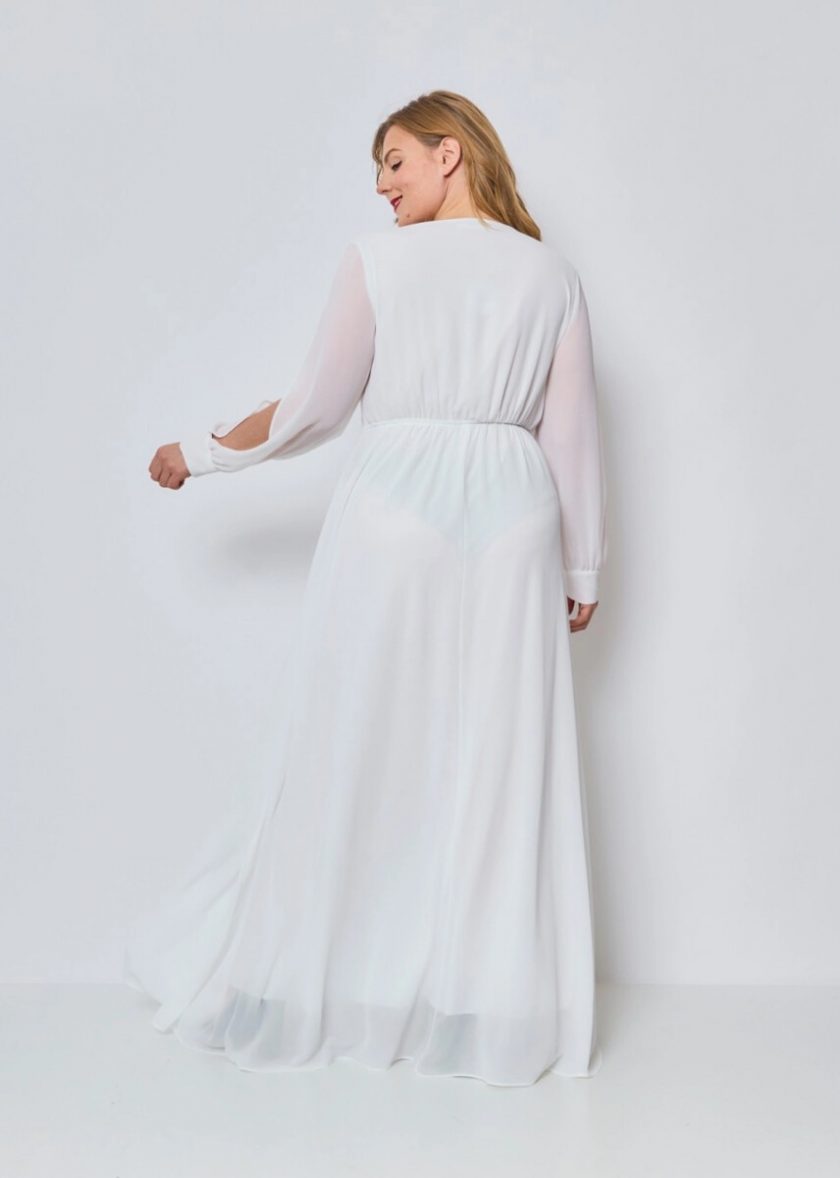 Vestido Gasa Aberturas Mangas Novia - Imagen 19